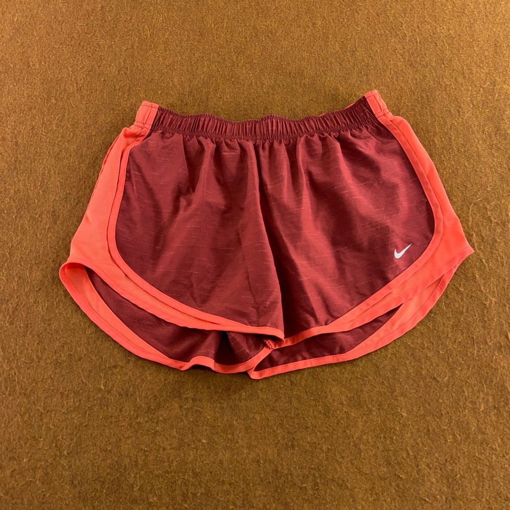 Nike Womens Large Burgundy Coral Dri-FIT Running Shorts
